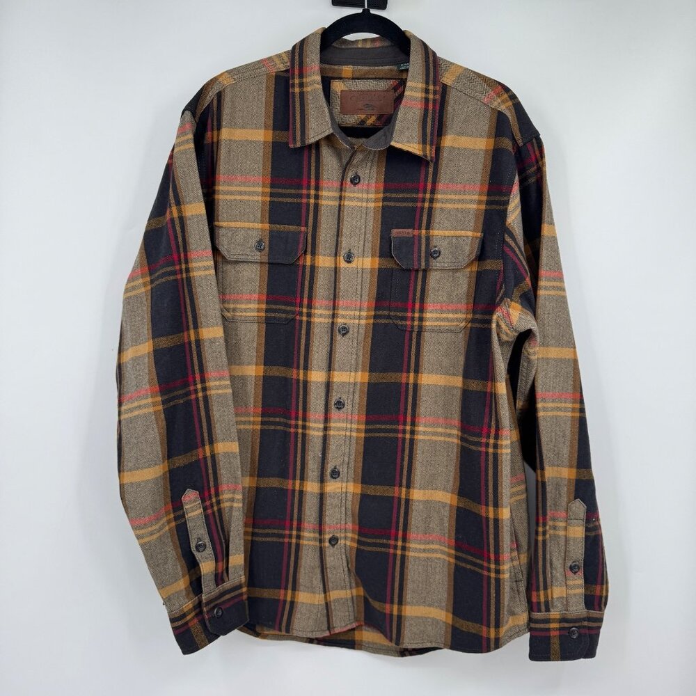 Orvis Big Bear Plaid Flannel Shirt Mens Size XL Heavyweight Double Brushed XL
